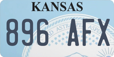 KS license plate 896AFX