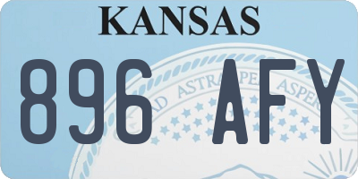 KS license plate 896AFY