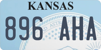 KS license plate 896AHA