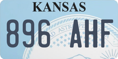 KS license plate 896AHF