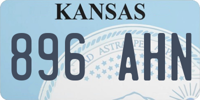 KS license plate 896AHN