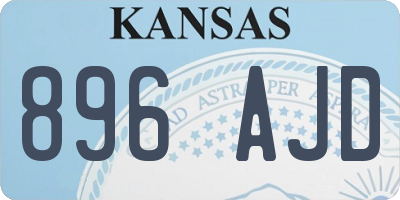 KS license plate 896AJD
