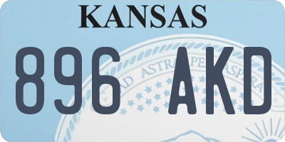 KS license plate 896AKD