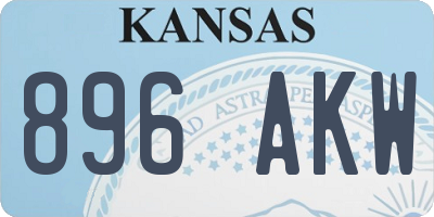 KS license plate 896AKW