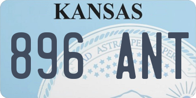 KS license plate 896ANT