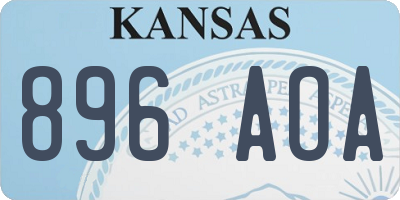 KS license plate 896AOA