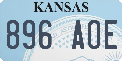 KS license plate 896AOE