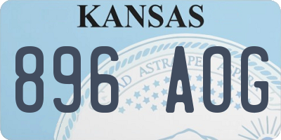 KS license plate 896AOG