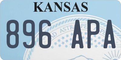 KS license plate 896APA