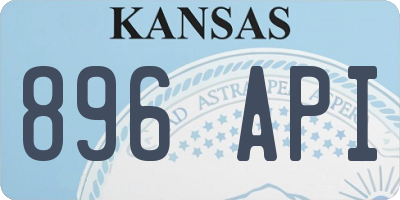 KS license plate 896API