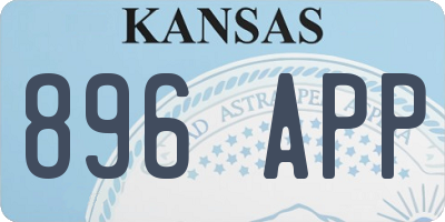 KS license plate 896APP
