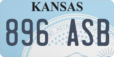 KS license plate 896ASB