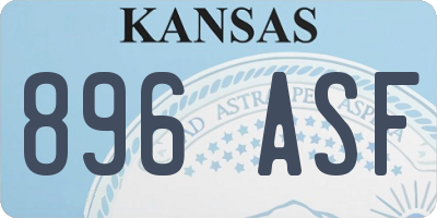 KS license plate 896ASF