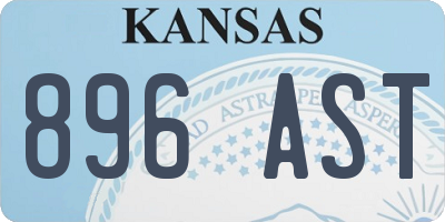 KS license plate 896AST