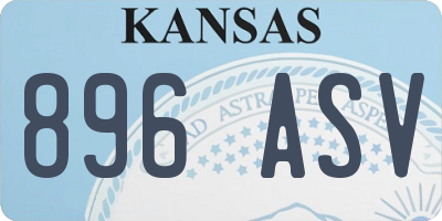 KS license plate 896ASV