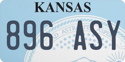 KS license plate 896ASY