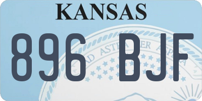 KS license plate 896BJF