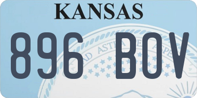 KS license plate 896BOV