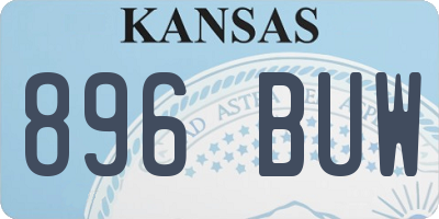 KS license plate 896BUW