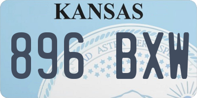 KS license plate 896BXW