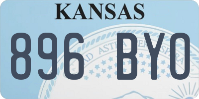 KS license plate 896BYO