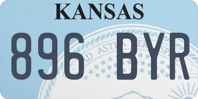 KS license plate 896BYR