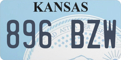 KS license plate 896BZW