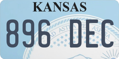 KS license plate 896DEC