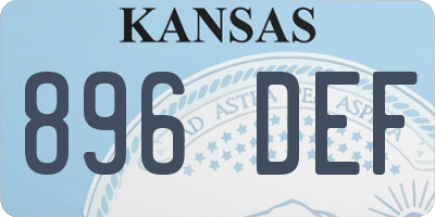 KS license plate 896DEF