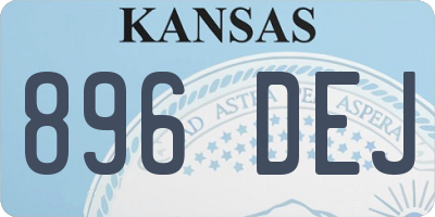 KS license plate 896DEJ