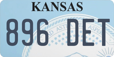 KS license plate 896DET