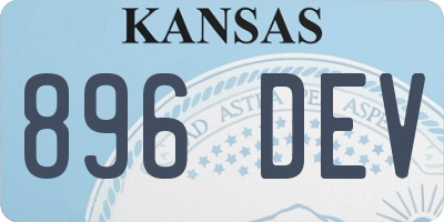 KS license plate 896DEV