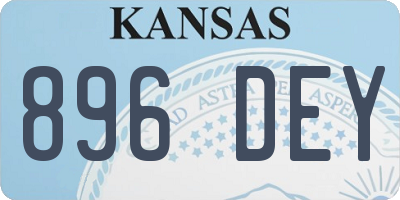 KS license plate 896DEY