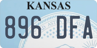 KS license plate 896DFA