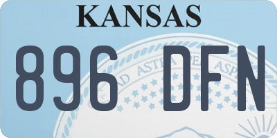 KS license plate 896DFN