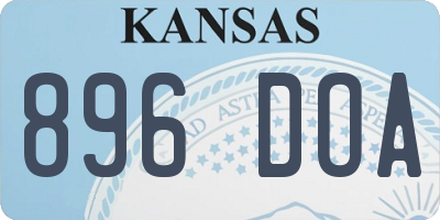 KS license plate 896DOA