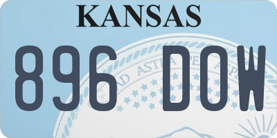 KS license plate 896DOW