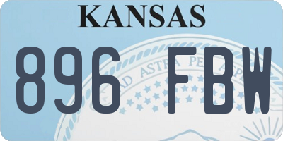 KS license plate 896FBW