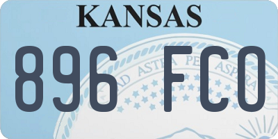 KS license plate 896FCO