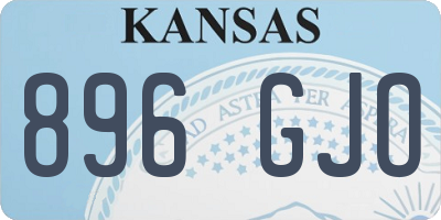 KS license plate 896GJO
