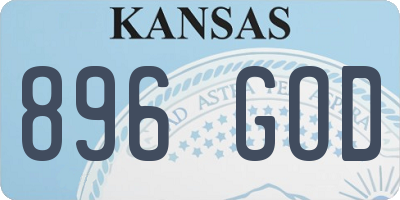 KS license plate 896GOD