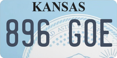 KS license plate 896GOE