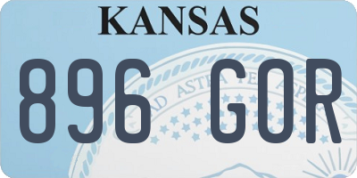 KS license plate 896GOR