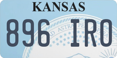 KS license plate 896IRO