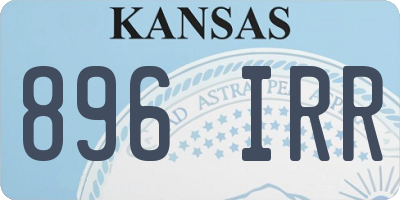 KS license plate 896IRR