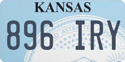 KS license plate 896IRY