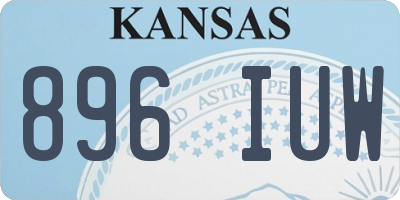 KS license plate 896IUW