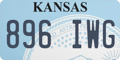 KS license plate 896IWG