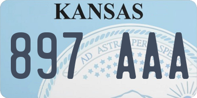 KS license plate 897AAA