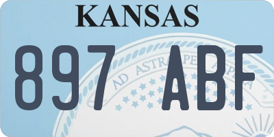 KS license plate 897ABF